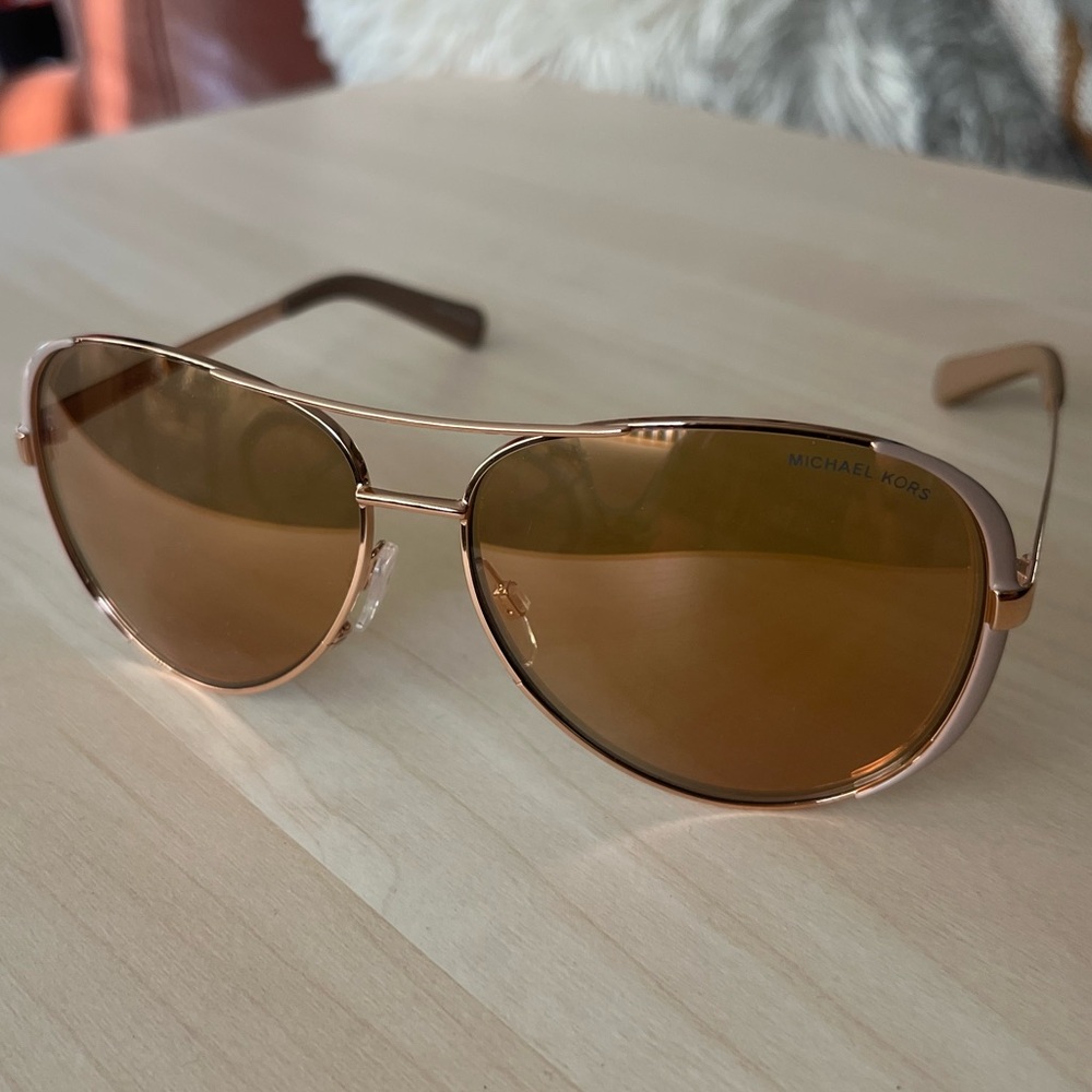 Michael Kors Chelsea rose gold aviator sunglasses